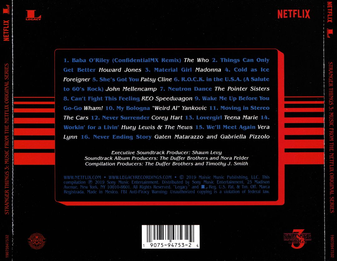 Stranger Things: Soundtrack from the Netflix Original Series, Season 3 cover art