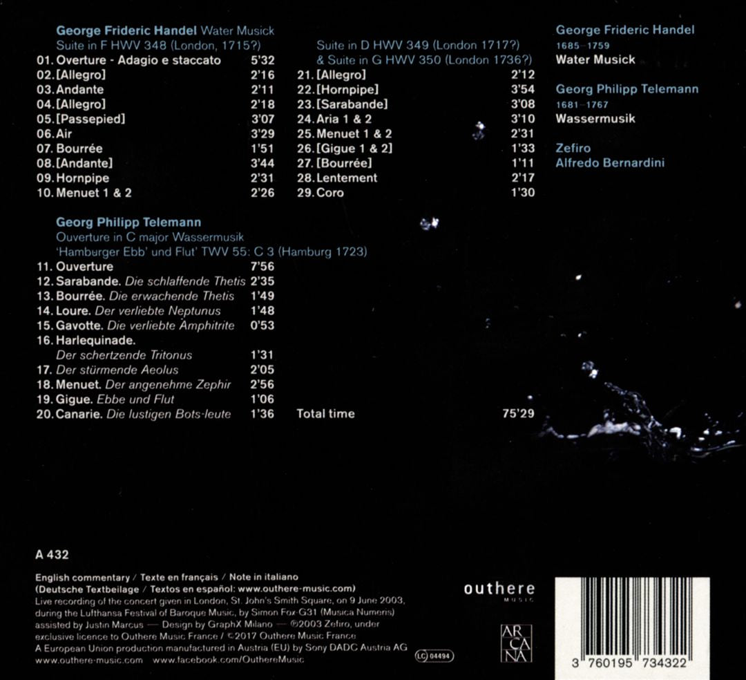 Handel: Water Musick; Telemann: Wassermusik cover art