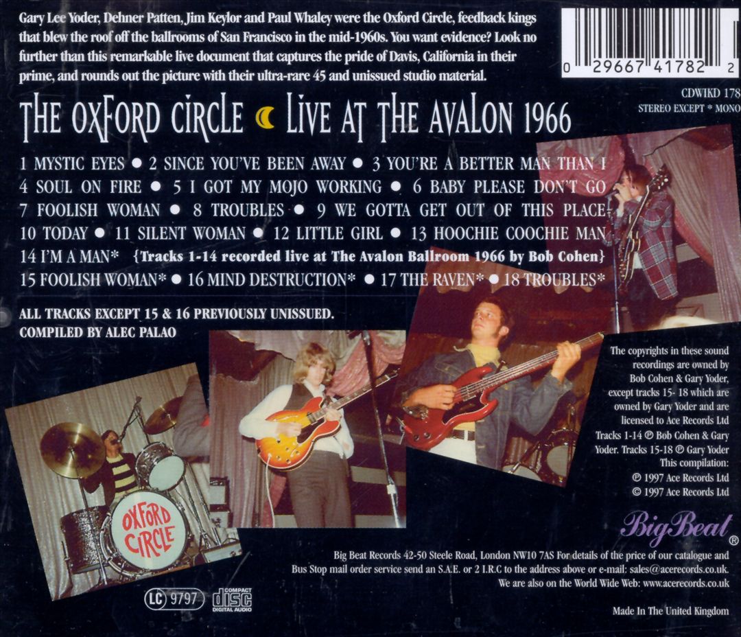 Live at the Avalon 1966 cover art