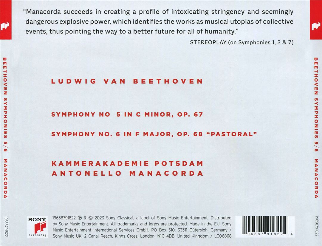 Beethoven: Symphonies 5/6 cover art