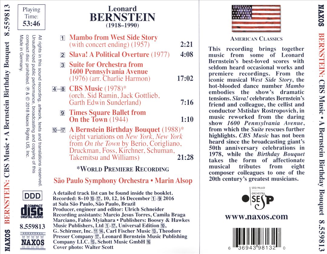 Bernstein: Suite for Orchestra from 1600 Pennsylvania Avenue; Slava!; etc. cover art