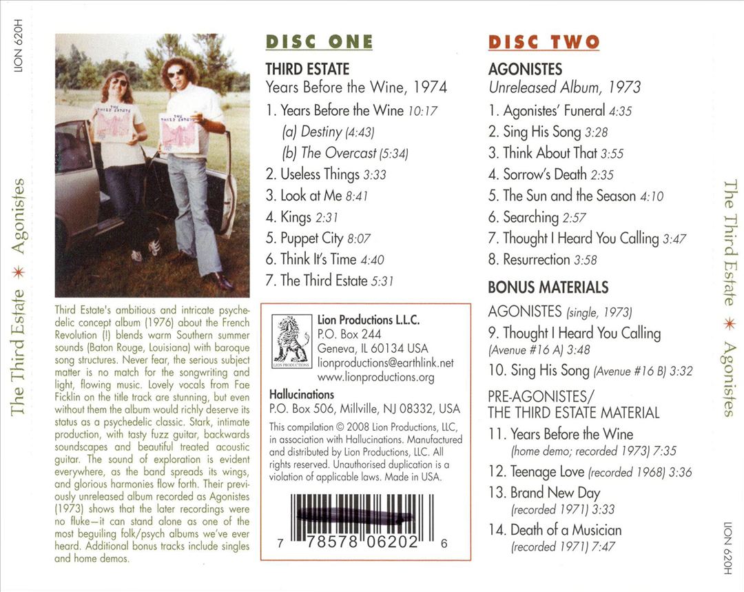 Years Before the Wine + Agonistes cover art