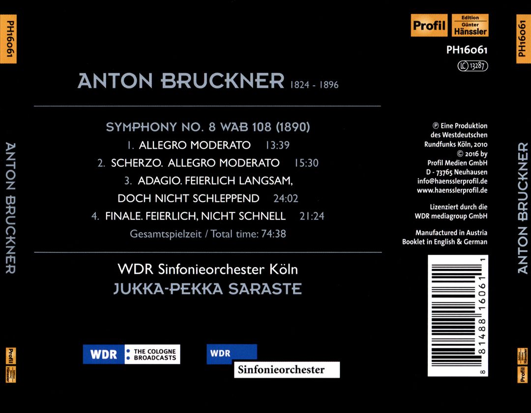 Bruckner: Symphony No. 8 cover art