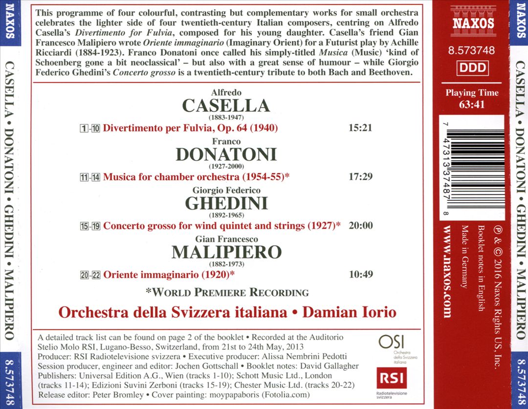Casella: Divertimento for Fulvia cover art