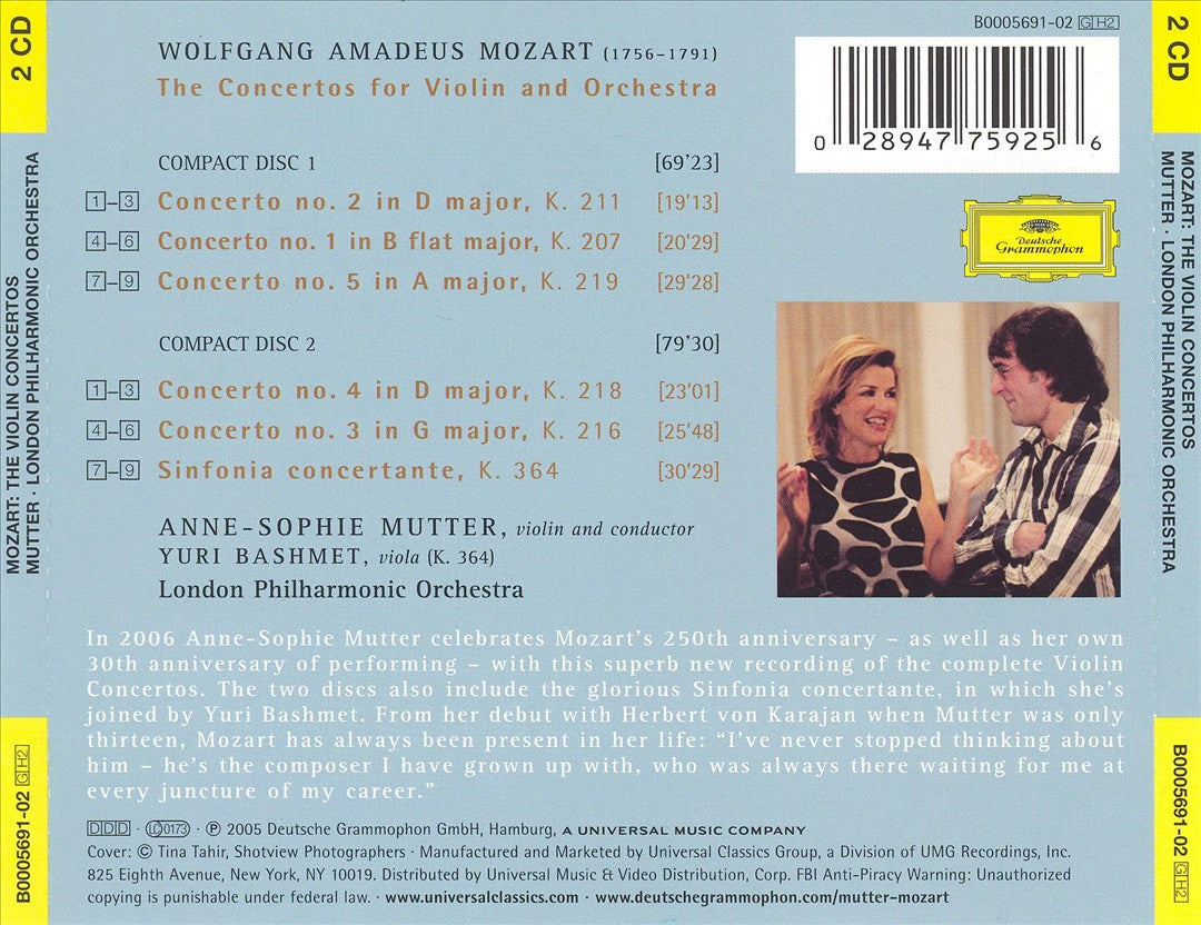 Mozart: The Violin Concertos; Sinfonia Concertante cover art