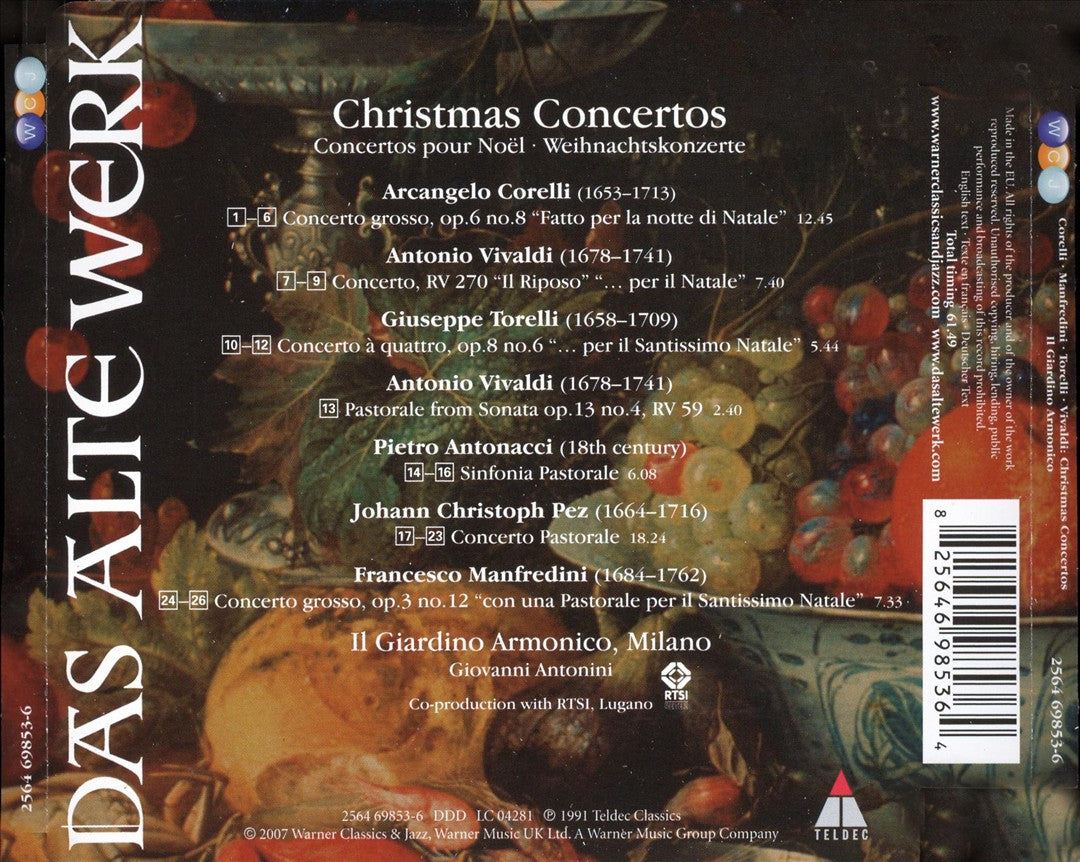 Corelli, Manfredini, Torelli, Vivaldi: Christmas Concertos cover art