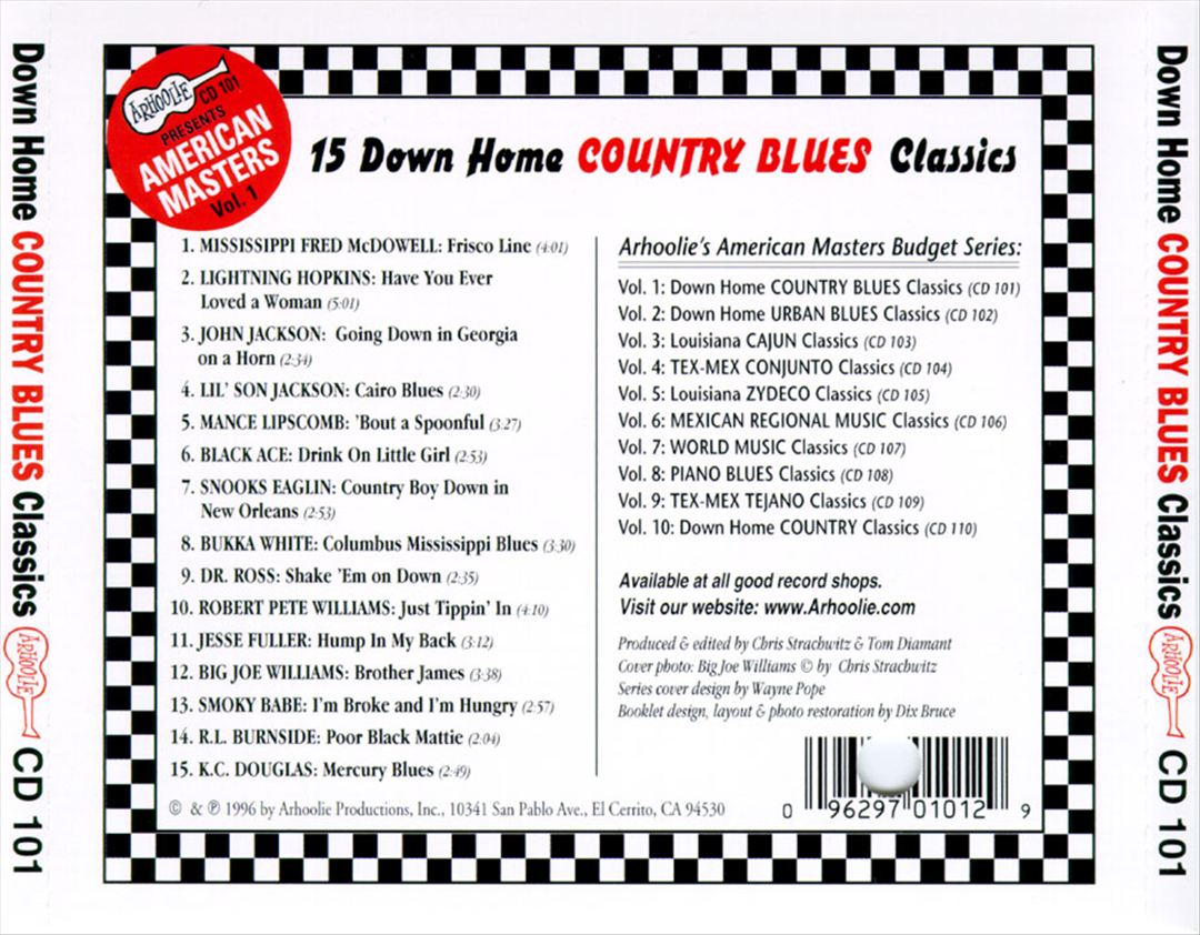 Arhoolie Presents American Masters, Vol. 1: 15 Down Home Country Blues Classics cover art