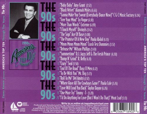 Casey Kasem: America's Top 10 Through Years - The 90's cover art