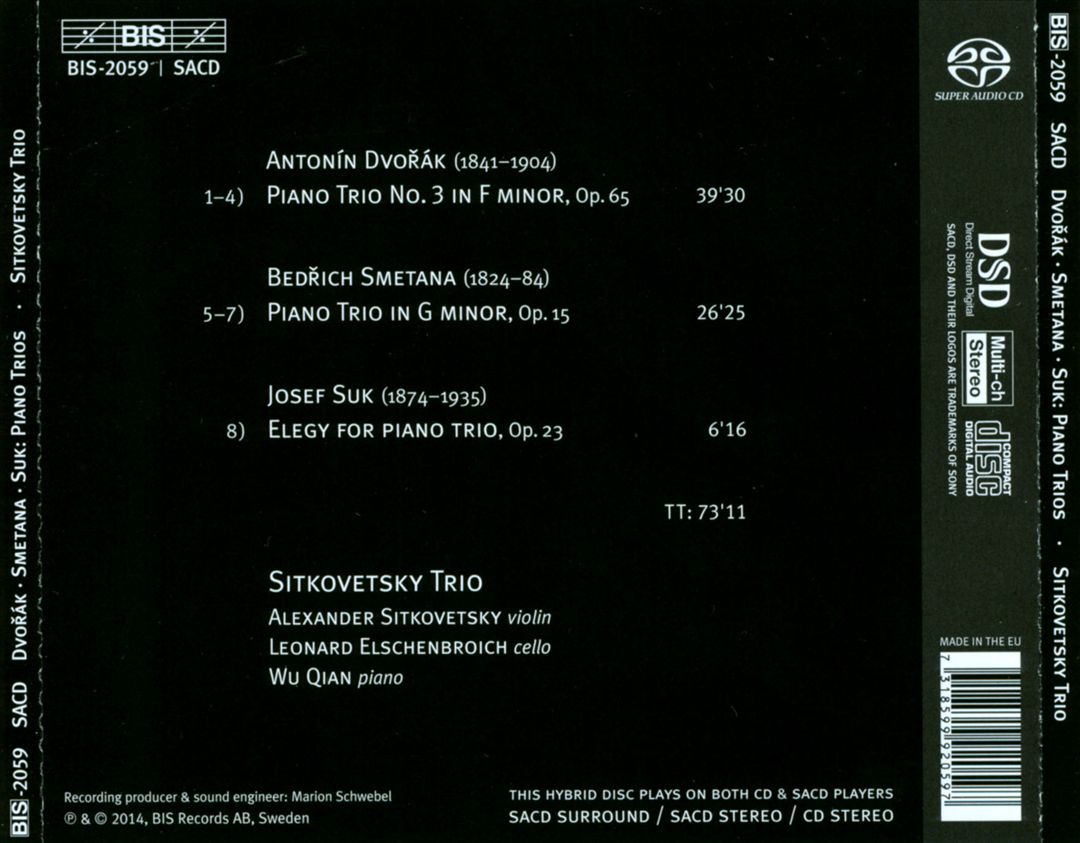 Dvorák, Smetana, Suk cover art