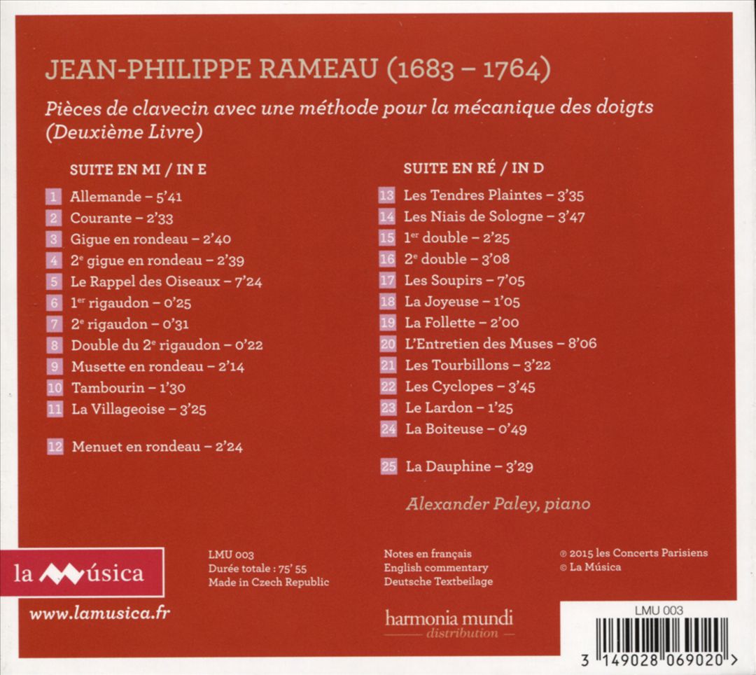 Rameau: 2e Livre - Suite en mi, Suite en ré cover art