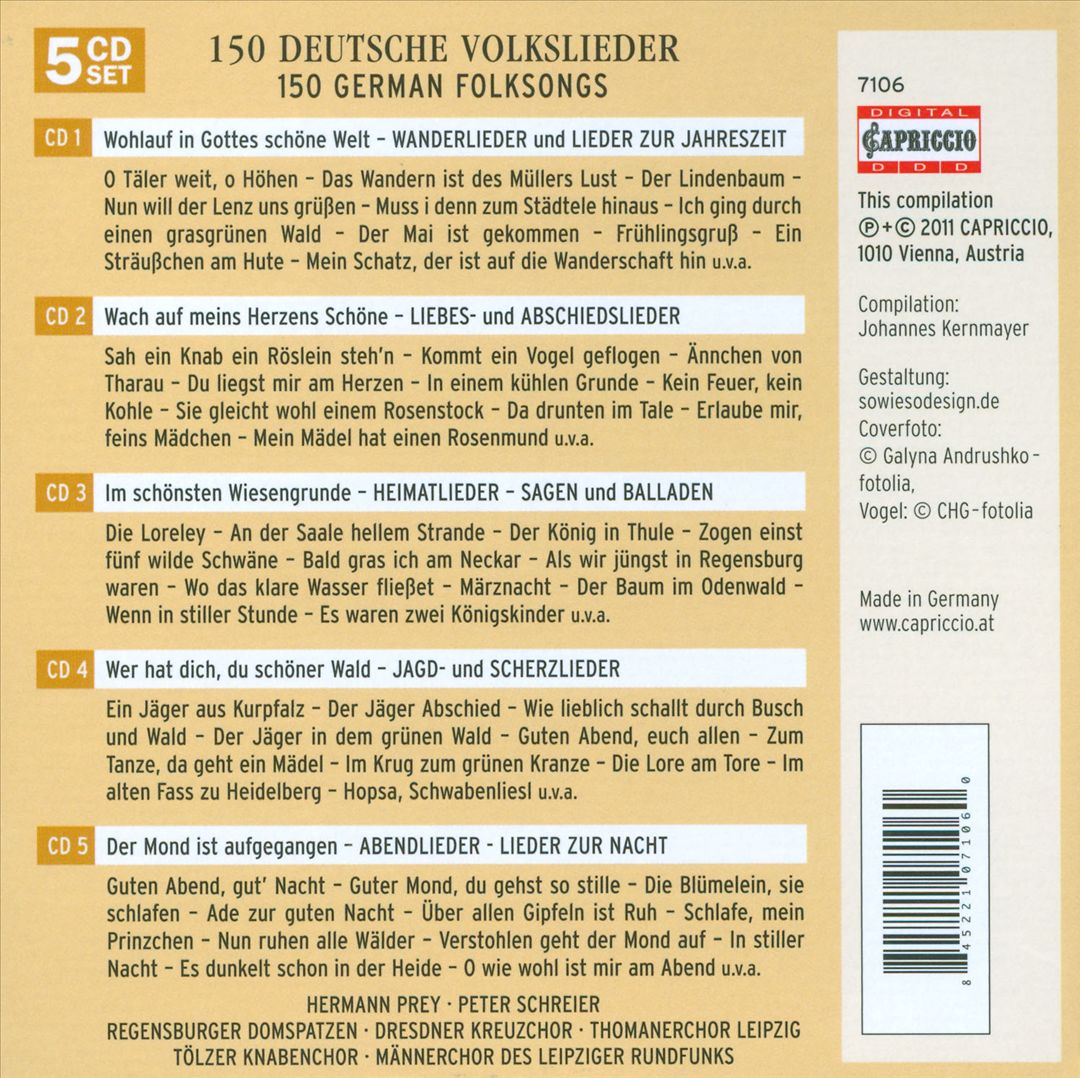 150 Deutsche Volkslieder (150 German Folksongs) cover art