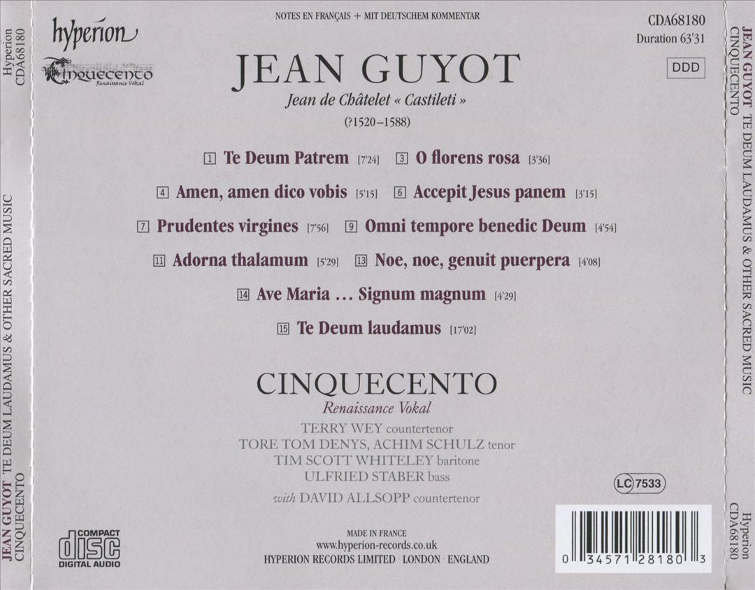 Jean Guyot: Te Deum laudamus cover art