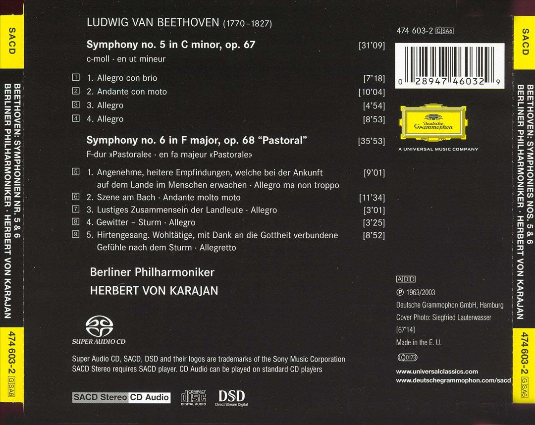 Beethoven: Symphonies Nos. 5 & 6 "Pastorale" [1962] cover art