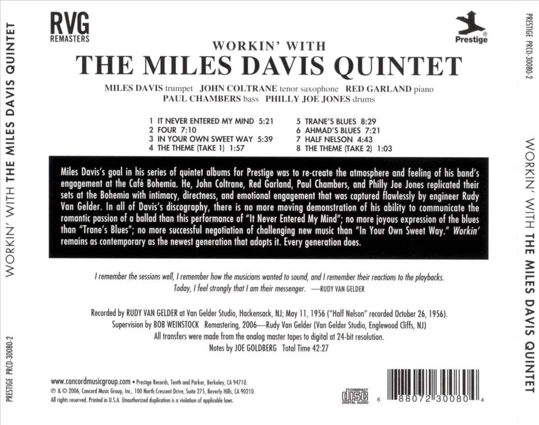 Workin' with the Miles Davis Quintet cover art