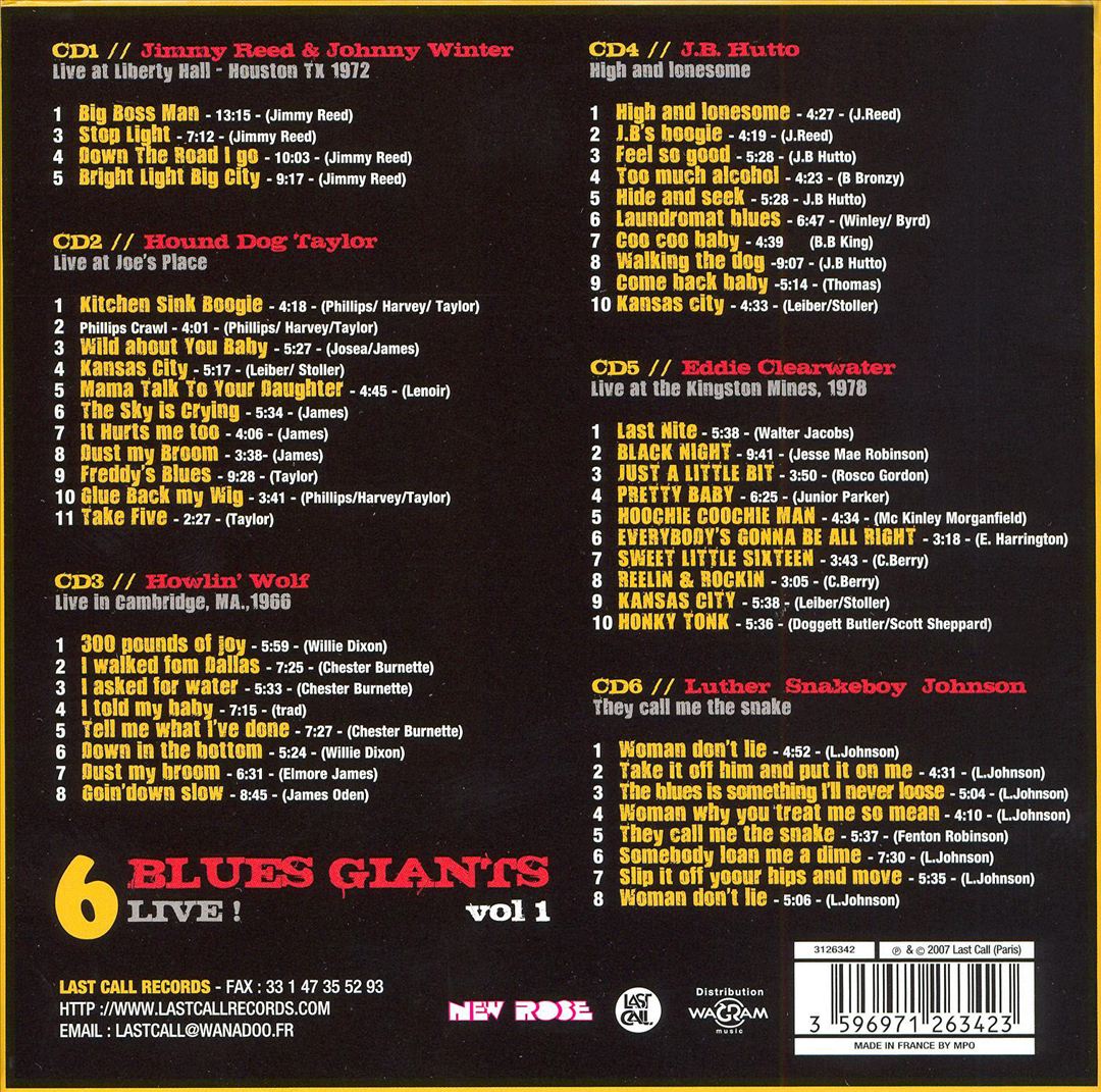 6 Blues Giants Live, Vol. 1 [6 Discs] cover art