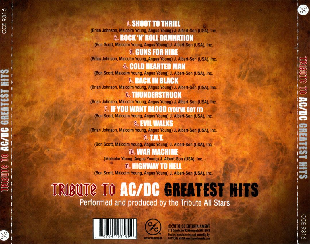 Tribute to AC/DC Greatest Hits cover art