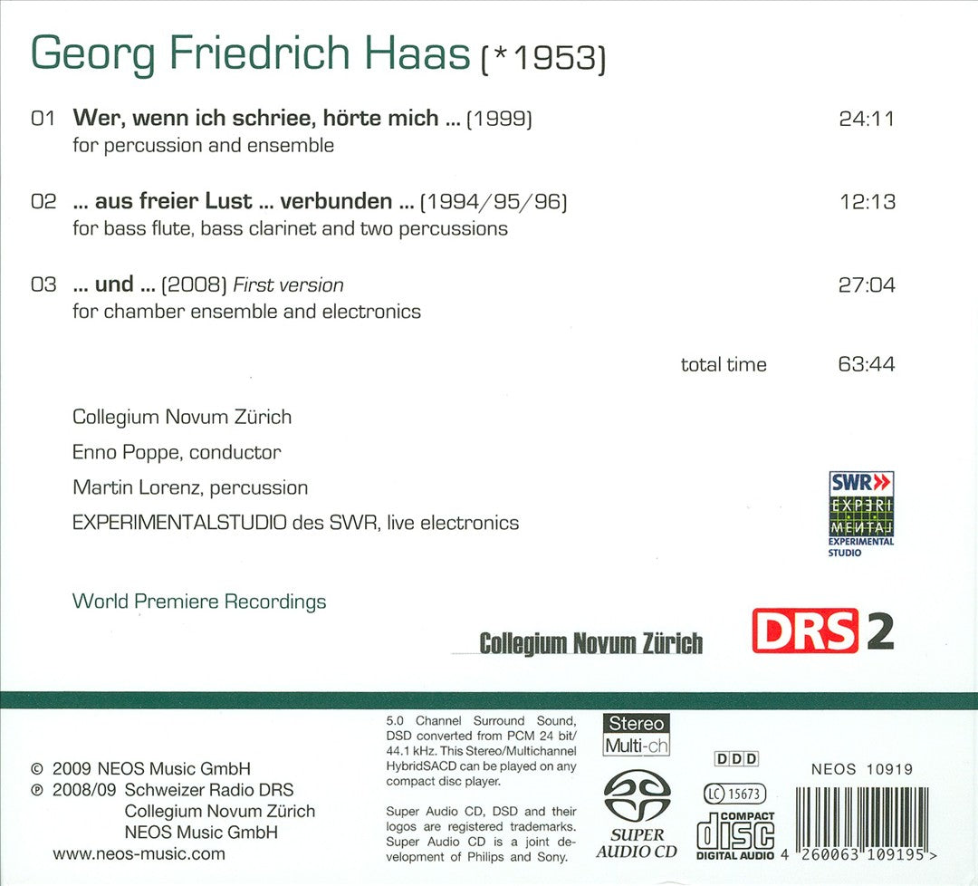 Georg Friedrich Haas: Works for Ensemble cover art