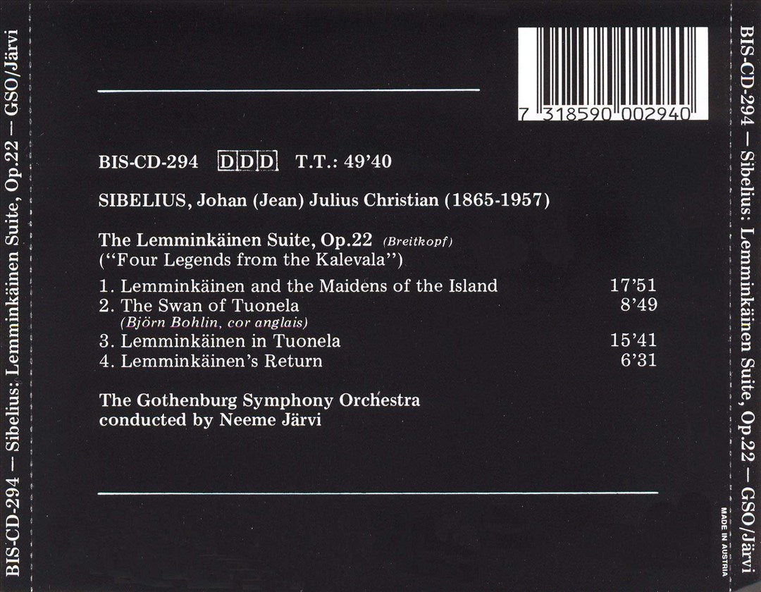 Sibelius: Lemminkäinen Suite cover art