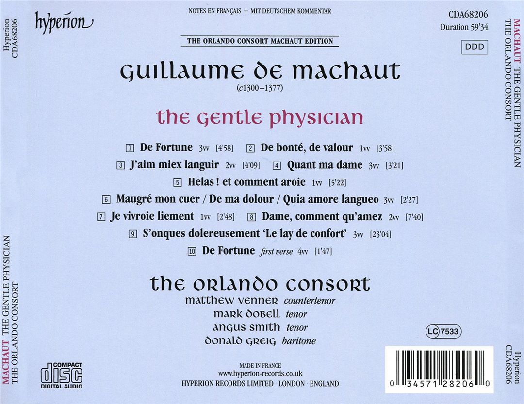 Machaut: The Gentle Physician cover art