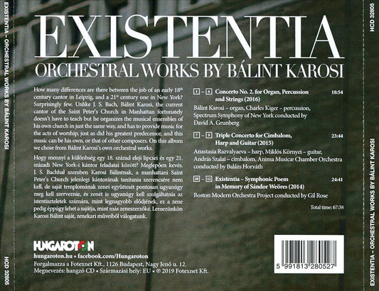 Existentia: Orchesatral Works by Bálint Karosi cover art