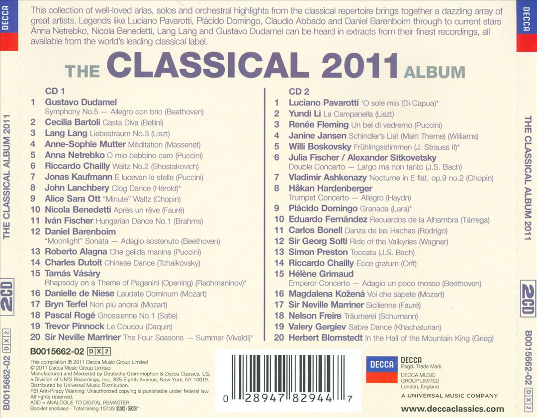Classical 2011 Album cover art