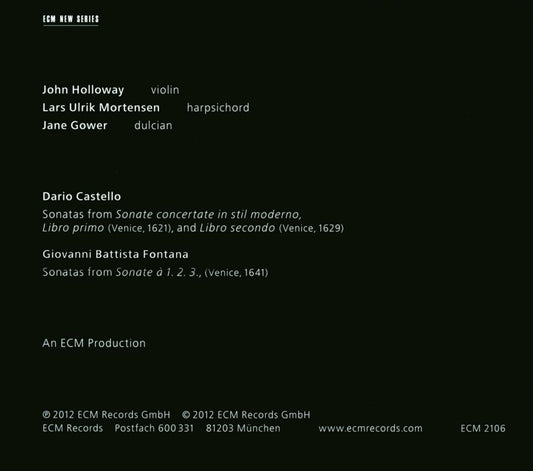 Dario Castello, Giovanni Battista Fontana: Sonate concertate in stil moderno cover art