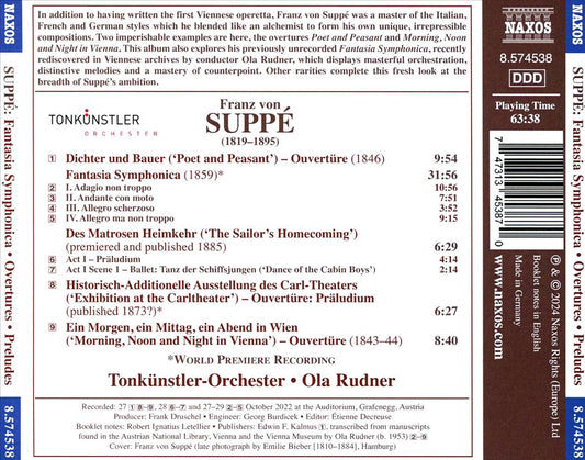 Suppé: Fantasia Symphonica; Orchestral Overtures; Preludes cover art