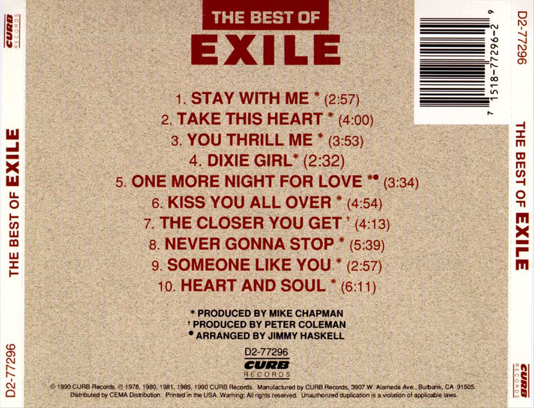 Best of Exile [Curb] cover art