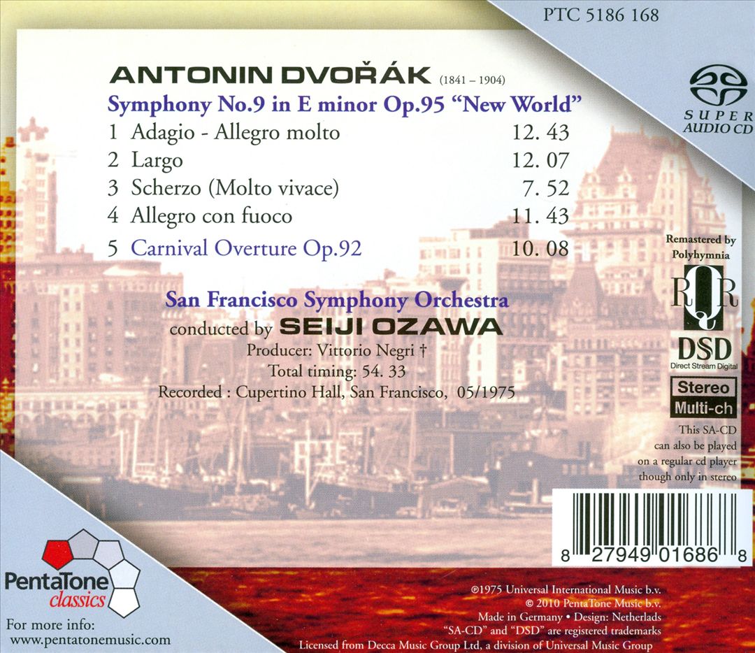 Dvorák: Symphony No. 9; Carnival Overture cover art