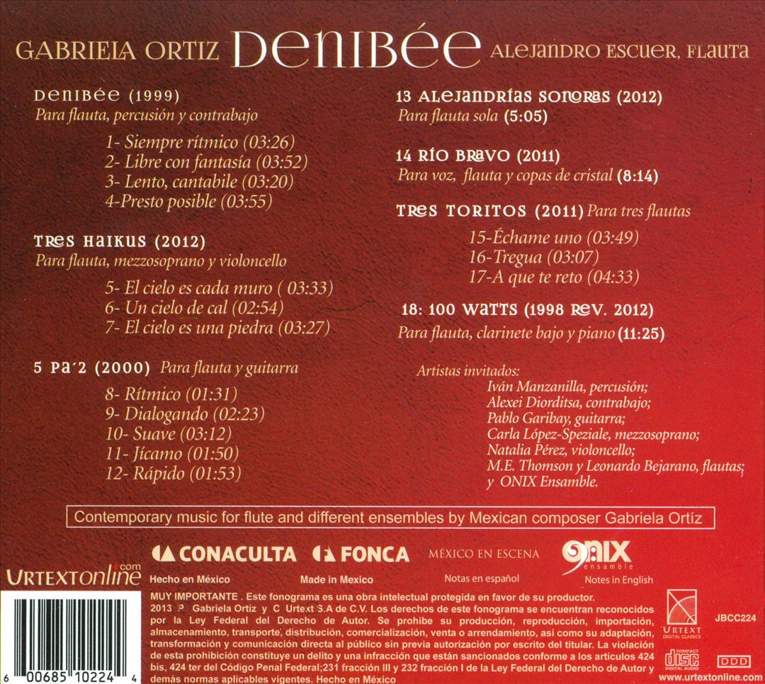 Gabriela Ortíz: Denibée cover art