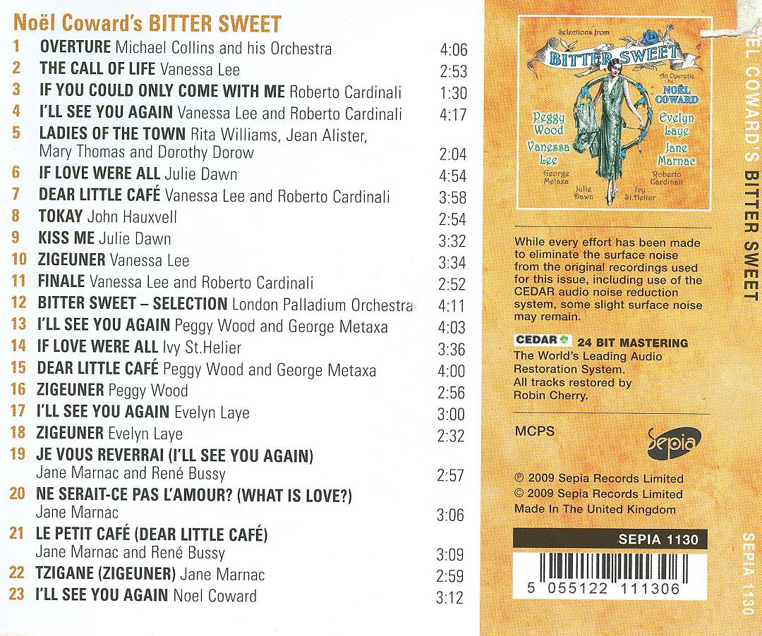Noël Coward's Bittersweet [Selections] cover art
