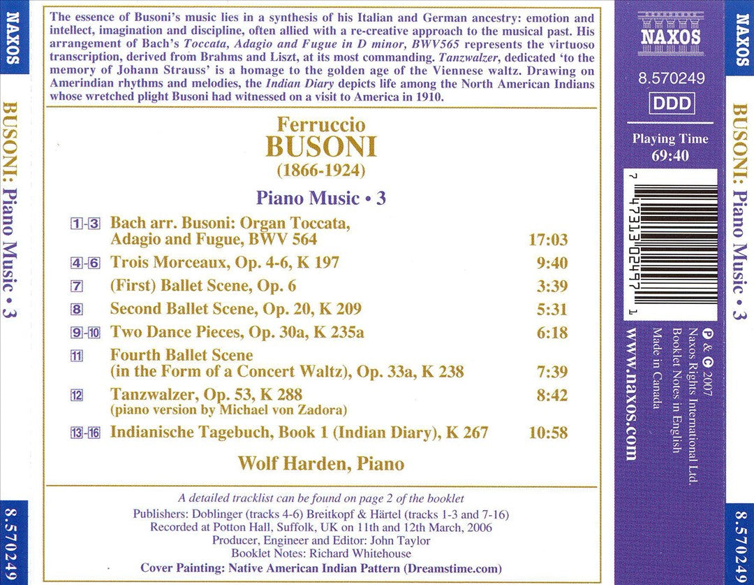 Busoni: Piano Music Vol. 3 cover art
