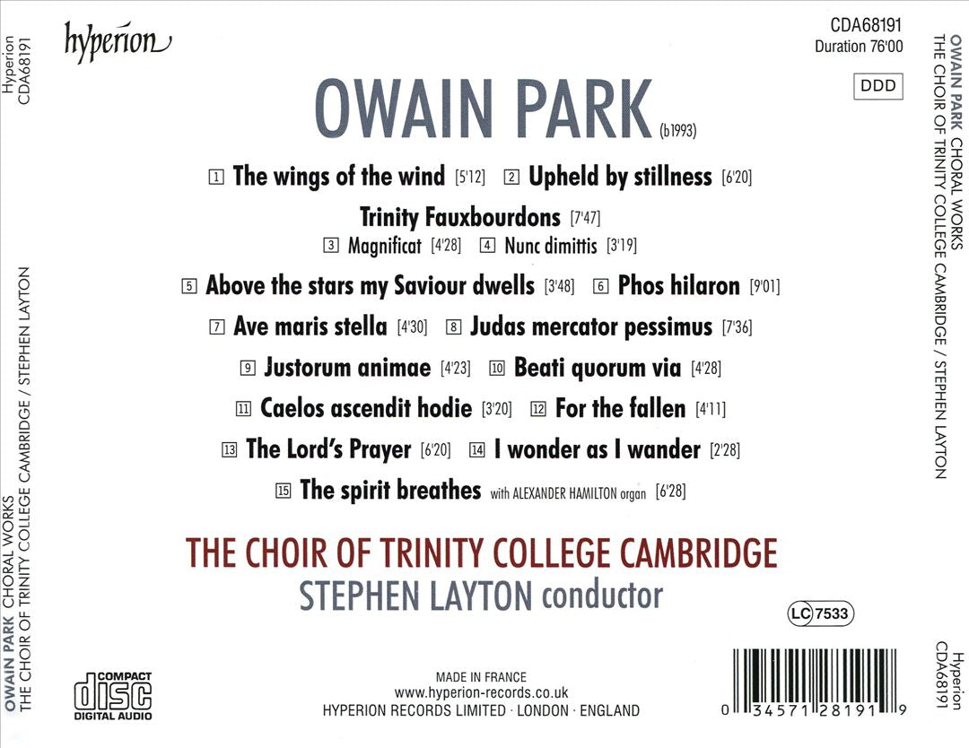 Owain Park: Choral Works cover art