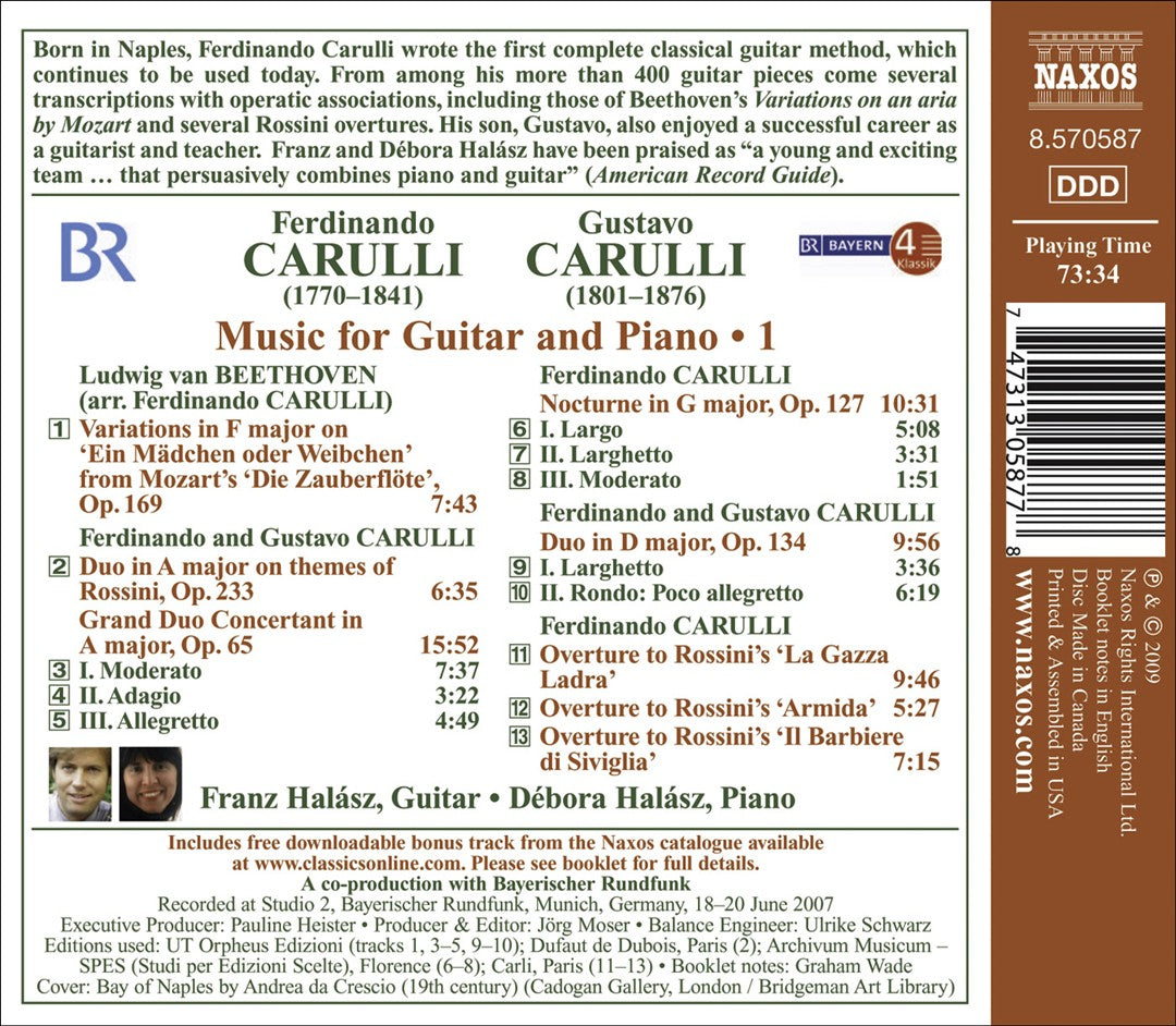Ferdinando Carulli, Gustavo Carulli: Music for Guitar & Piano, Vol. 1 cover art