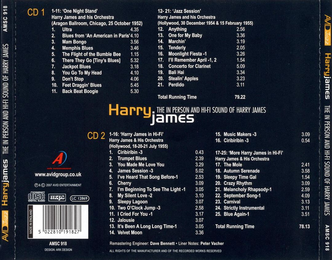 In Person/The Hi-Fi Sounds of Harry James cover art