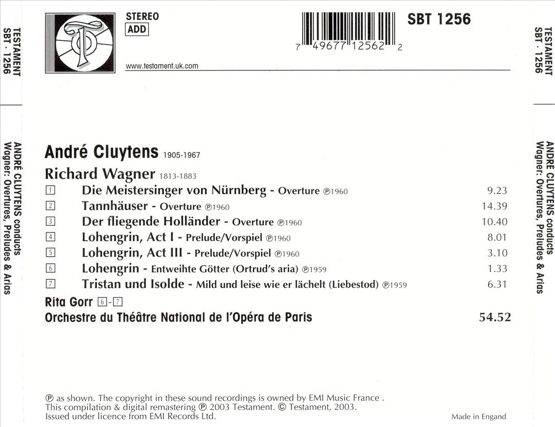Wagner: Overtures, Preludes & Arias cover art