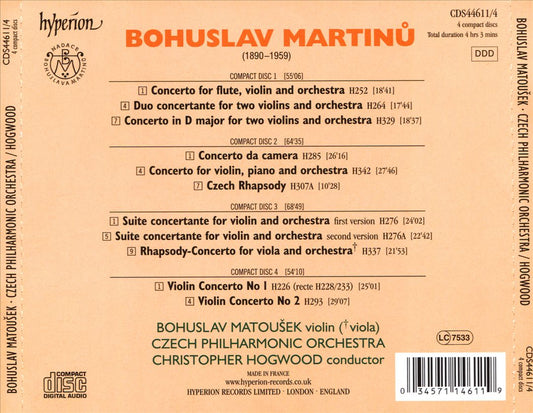 Martinu: The Complete Music for Violin and Orchestra cover art