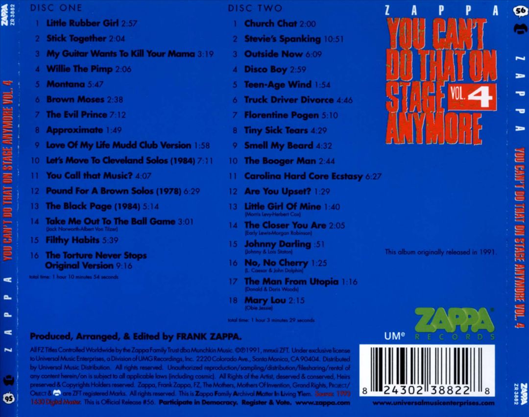 You Can't Do That on Stage Anymore, Vol. 4 cover art
