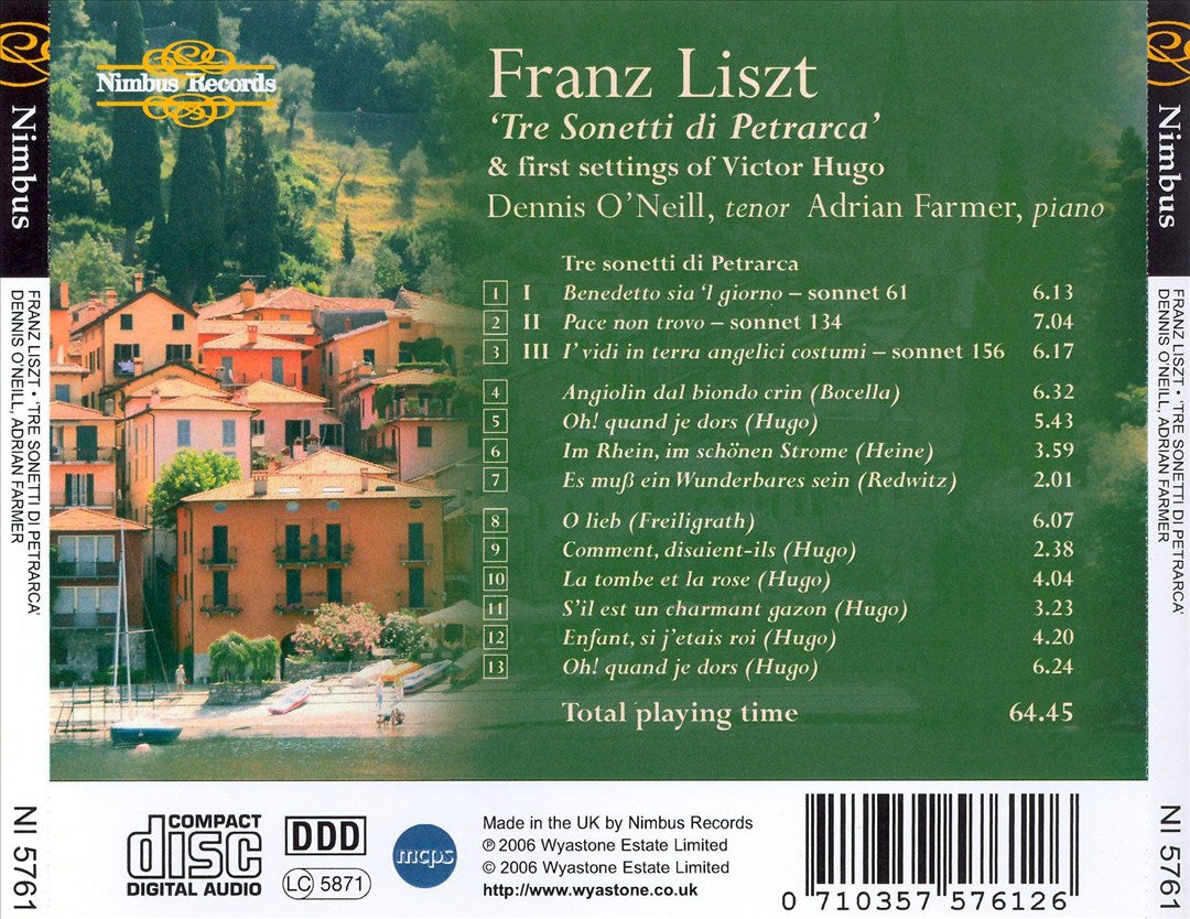 Liszt: Tre Sonetti di Petrarca cover art
