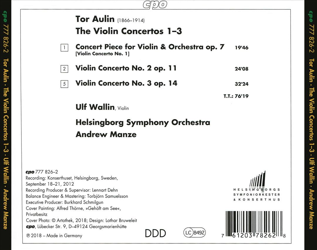 Tor Aulin: Violin Concertos Nos. 1-3 cover art