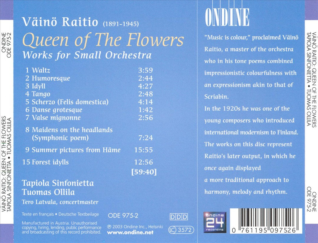 Väinö Raitio: Queen of the Flowers cover art