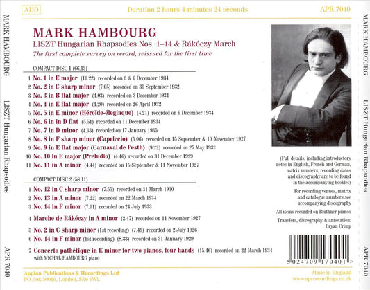 Liszt: The Hungarian Rhapsody Recordings; Concerto pathétique cover art