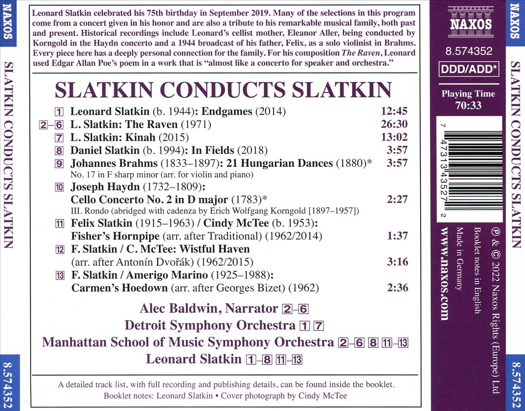 Slatkin Conducts Slatkin: The Raven; Edgames; Kinah; In Fields cover art