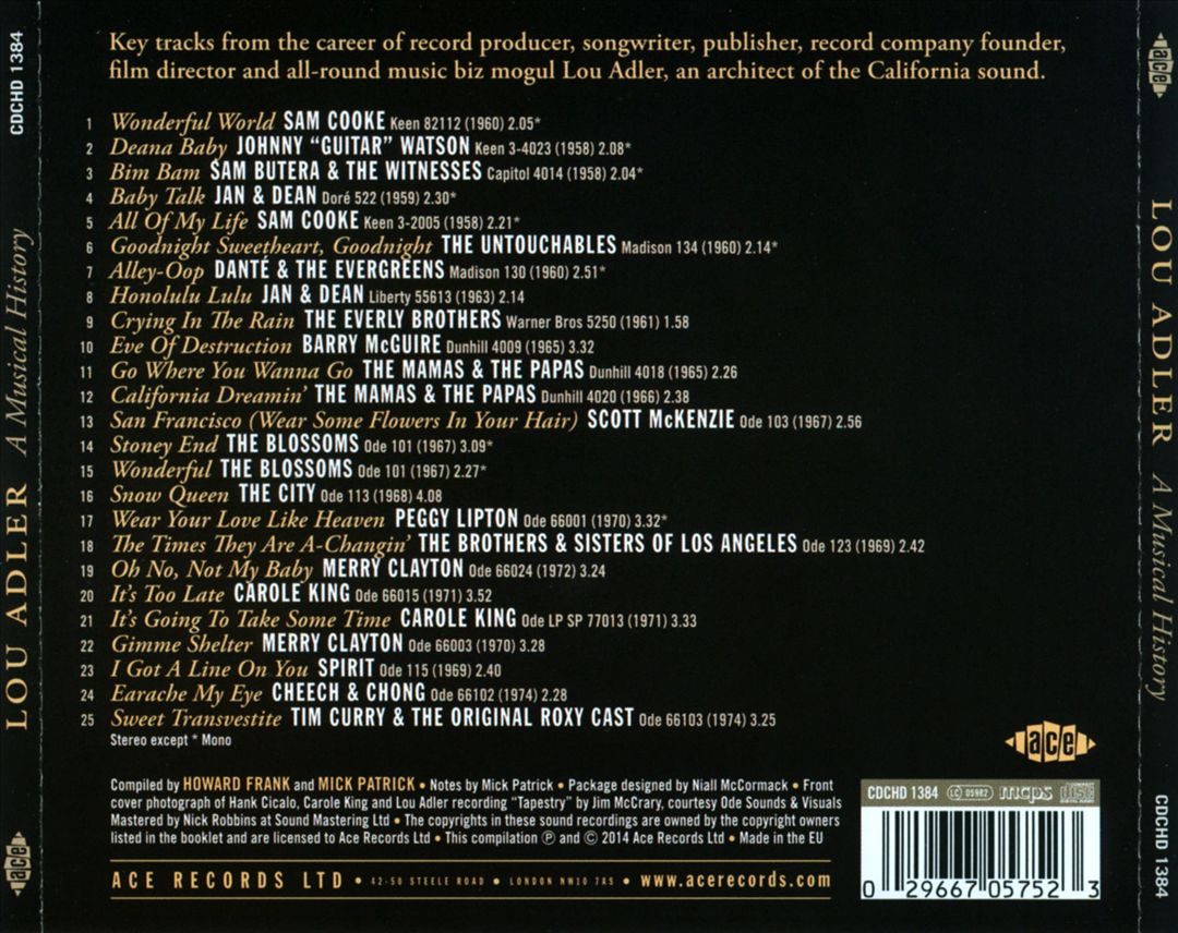 Lou Adler: A Musical History cover art