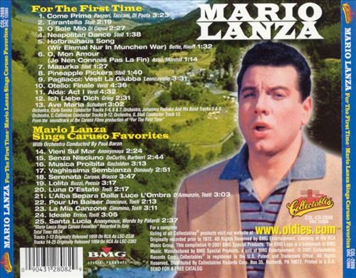 For the First Time (Soundtrack)/Mario Lanza Sings Caruso Favorites cover art