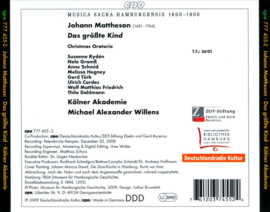 Johann Mattheson: Das Großte Kind cover art