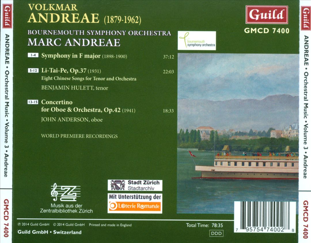 Andreae: Orchestral Music Vol. 3 cover art