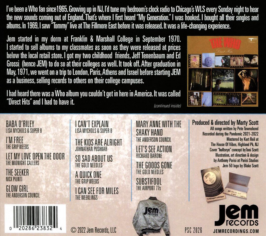 Jem Records Celebrates Pete Townshend cover art