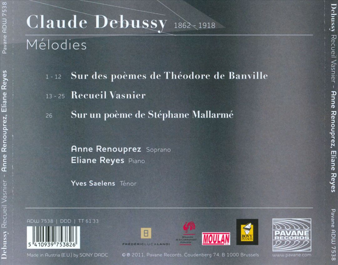 Debussy: Recueil Vasnier cover art