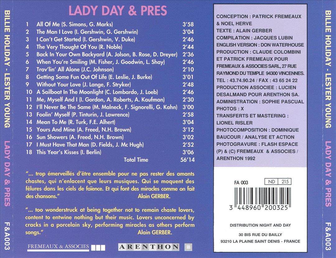 Lady Day & Pres cover art